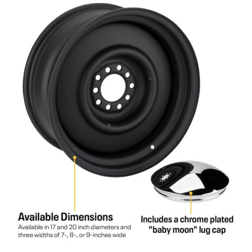 Speedway Smoothie Wheel 20×8, Satin Black, 5×4.5/4.75, 4.5 BS