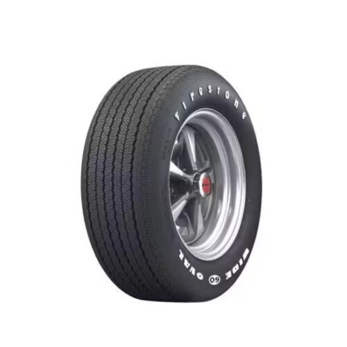 Firestone Wide Oval Tire, Raised White Letter, FR60-15