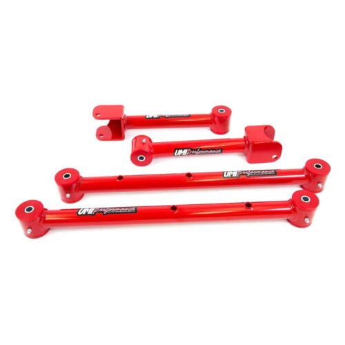 UMI 401518-R 64-67 A-Body Adj. Upper & Lower Control Arm Kit, Red.